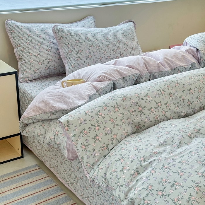 91家纺网 家纺一手货源 找家纺 （总）橙子家居 2025新款双面全棉纯棉13372印花棉花床盖四件套-第二批