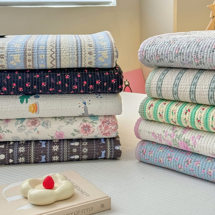 91家纺网 家纺一手货源 找家纺 （总）橙子家居 2025新款双面全棉纯棉13372印花棉花床盖四件套-第二批