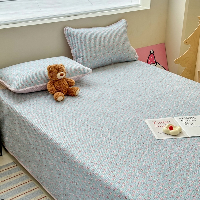 91家纺网 家纺一手货源 找家纺 橙子家居 2025新款双面全棉纯棉13372印花棉花床盖四件套-第二批 花期漫