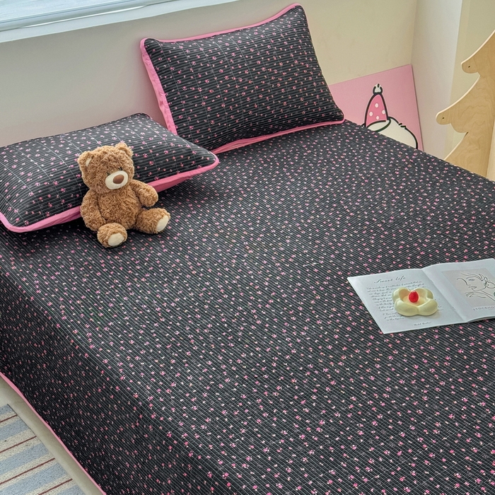 91家纺网 家纺一手货源 找家纺 橙子家居 2025新款双面全棉纯棉13372印花棉花床盖四件套-第二批 漫语