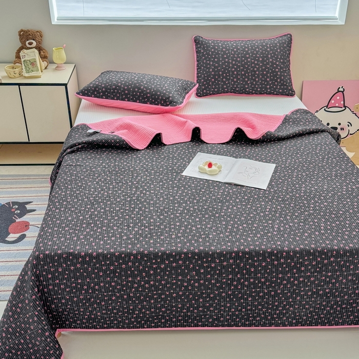 91家纺网 家纺一手货源 找家纺 橙子家居 2025新款双面全棉纯棉13372印花棉花床盖四件套-第二批 漫语