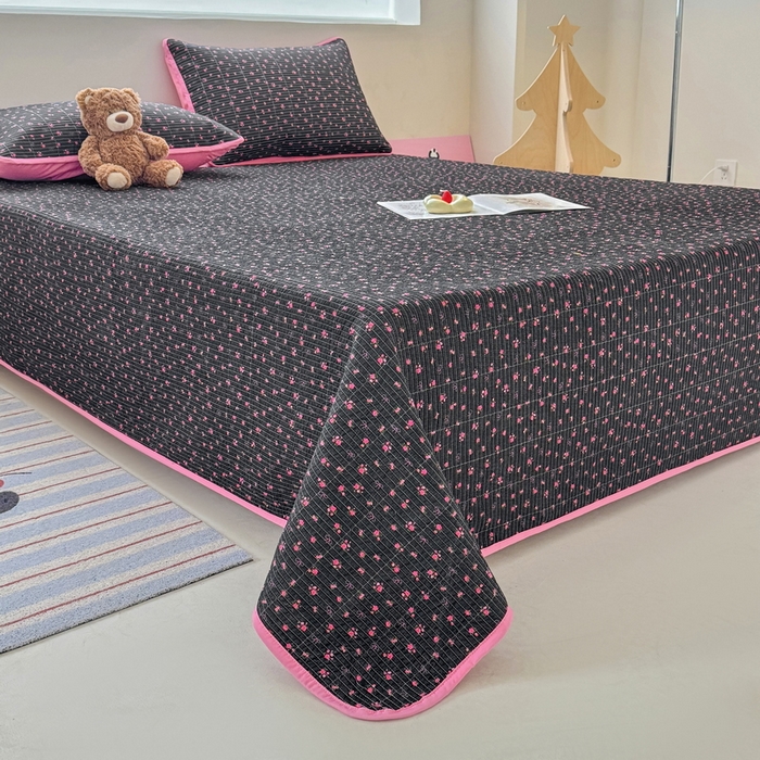 91家纺网 家纺一手货源 找家纺 橙子家居 2025新款双面全棉纯棉13372印花棉花床盖四件套-第二批 漫语