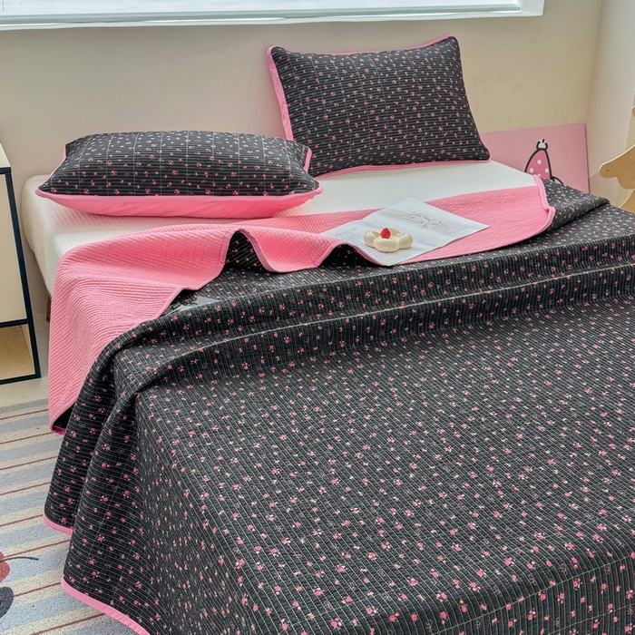 91家纺网 家纺一手货源 找家纺 橙子家居 2025新款双面全棉纯棉13372印花棉花床盖四件套-第二批 漫语