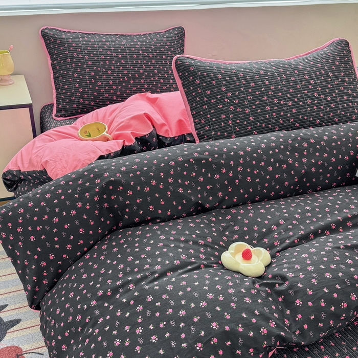 91家纺网 家纺一手货源 找家纺 橙子家居 2025新款双面全棉纯棉13372印花棉花床盖四件套-第二批 漫语