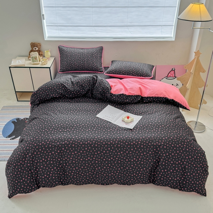 91家纺网 家纺一手货源 找家纺 橙子家居 2025新款双面全棉纯棉13372印花棉花床盖四件套-第二批 漫语