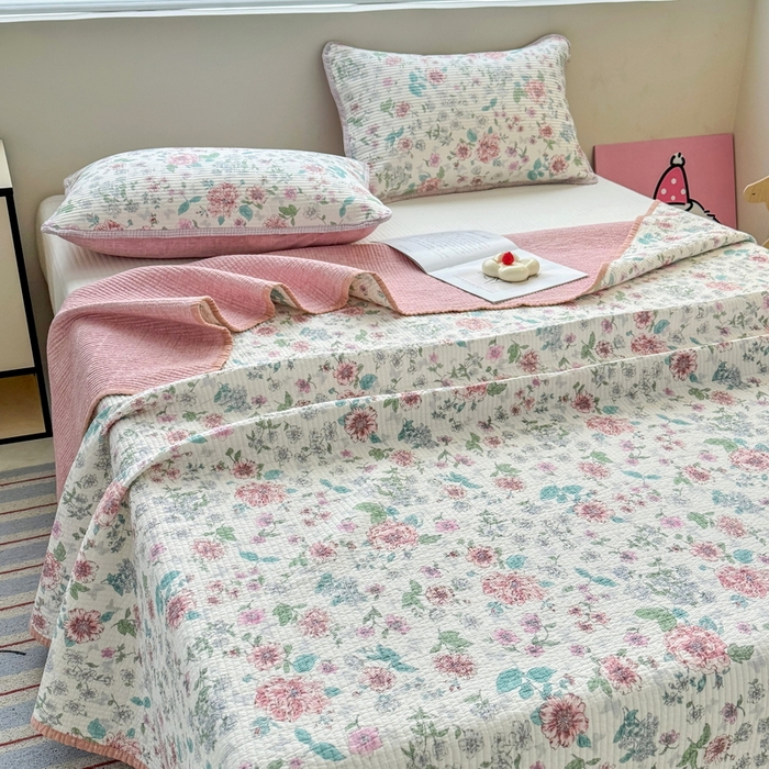 91家纺网 家纺一手货源 找家纺 橙子家居 2025新款双面全棉纯棉13372印花棉花床盖四件套-第二批 梦游仙境