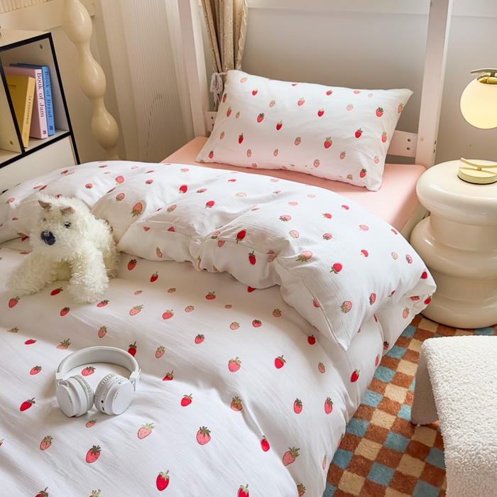 91家纺网 家纺一手货源 找家纺 （总）海岛哥哥 2025新款云朵水洗棉学生床宿舍上下铺三件套