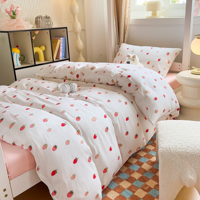 91家纺网 家纺一手货源 找家纺 （总）海岛哥哥 2025新款云朵水洗棉学生床宿舍上下铺三件套