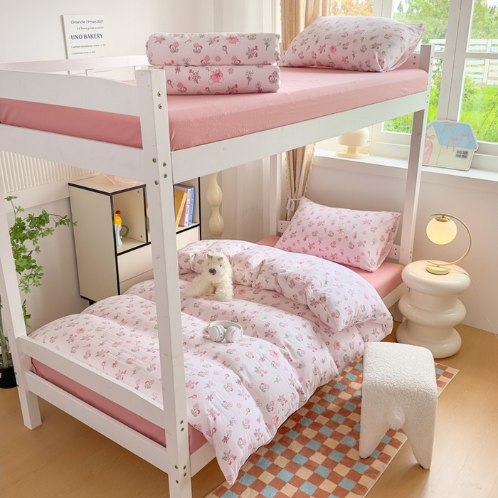 91家纺网 家纺一手货源 找家纺 （总）海岛哥哥 2025新款云朵水洗棉学生床宿舍上下铺三件套