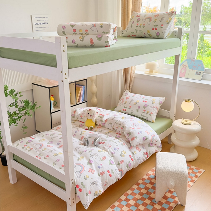 91家纺网 家纺一手货源 找家纺 （总）海岛哥哥 2025新款云朵水洗棉学生床宿舍上下铺三件套