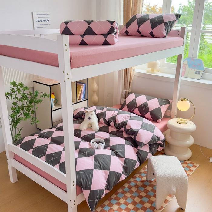 91家纺网 家纺一手货源 找家纺 （总）海岛哥哥 2025新款云朵水洗棉学生床宿舍上下铺三件套