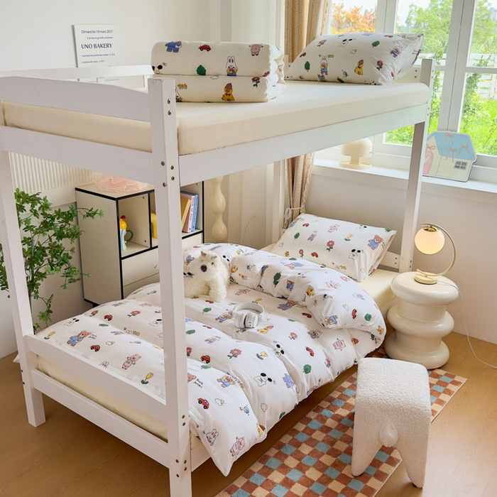 91家纺网 家纺一手货源 找家纺 （总）海岛哥哥 2025新款云朵水洗棉学生床宿舍上下铺三件套