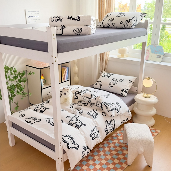 91家纺网 家纺一手货源 找家纺 （总）海岛哥哥 2025新款云朵水洗棉学生床宿舍上下铺三件套