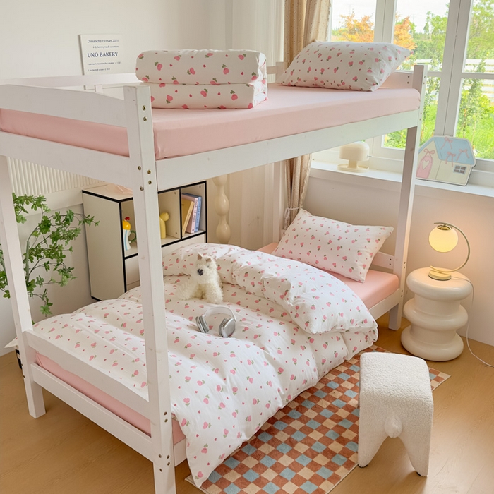 91家纺网 家纺一手货源 找家纺 （总）海岛哥哥 2025新款云朵水洗棉学生床宿舍上下铺三件套