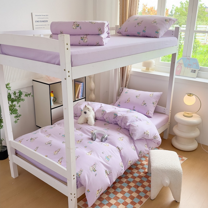 91家纺网 家纺一手货源 找家纺 （总）海岛哥哥 2025新款云朵水洗棉学生床宿舍上下铺三件套