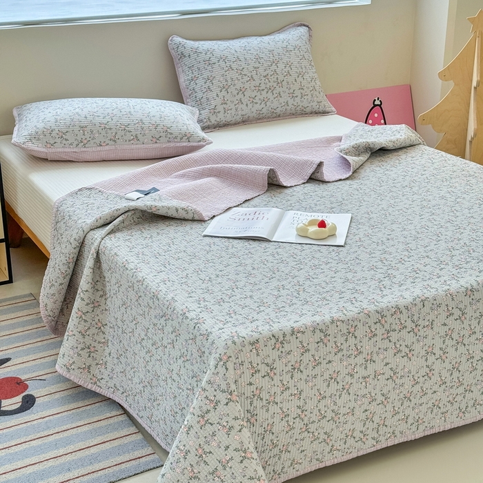 91家纺网 家纺一手货源 找家纺 橙子家居 2025新款双面全棉纯棉13372印花棉花床盖四件套-第二批 雅璐