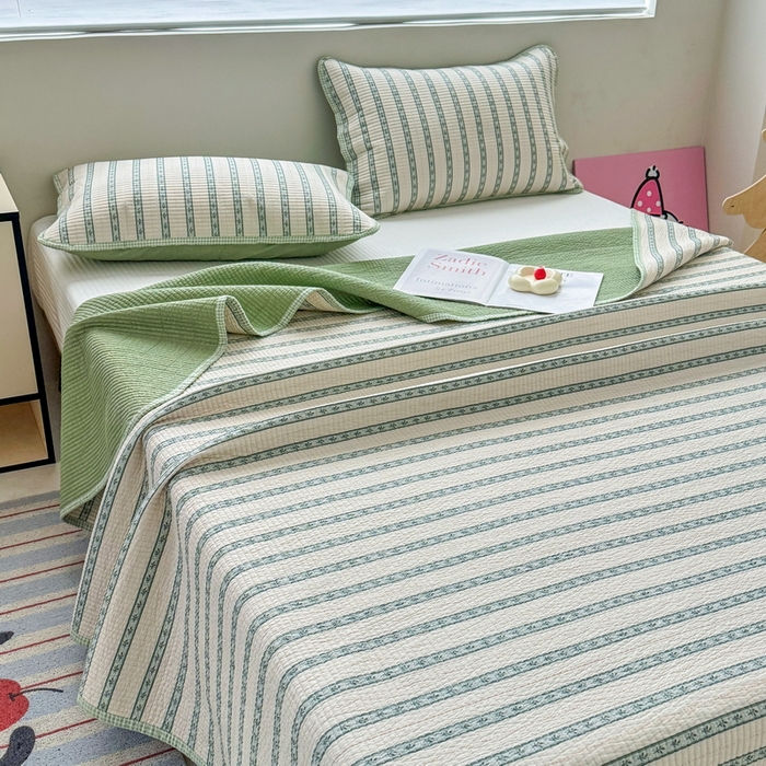 91家纺网 家纺一手货源 找家纺 橙子家居 2025新款双面全棉纯棉13372印花棉花床盖四件套-第二批 悦凡