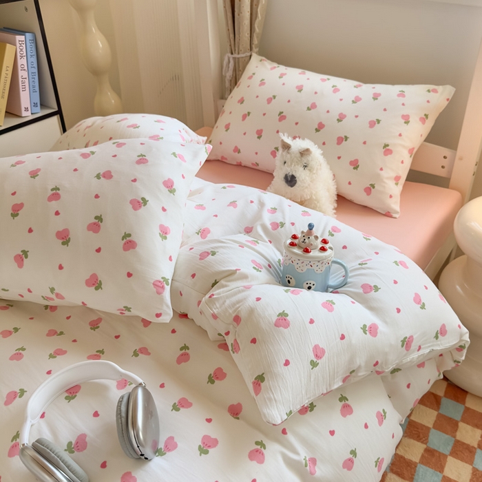 91家纺网 家纺一手货源 找家纺 港岛妹妹 2025新款云朵水洗工艺学生床宿舍上下铺三件套 小幸运