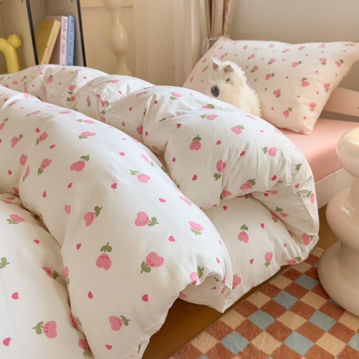 91家纺网 家纺一手货源 找家纺 港岛妹妹 2025新款云朵水洗工艺学生床宿舍上下铺三件套 小幸运