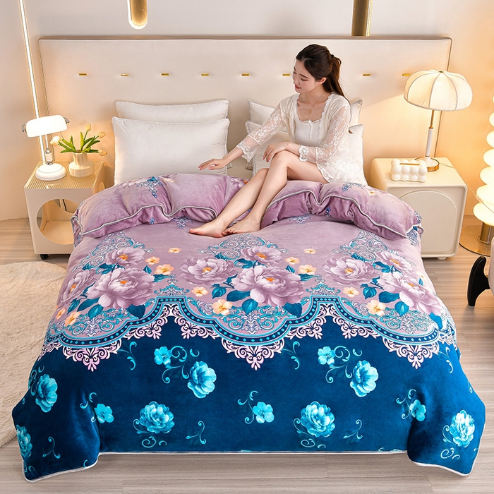 91家纺网 家纺一手货源 找家纺 （总）缘莉娜家纺2025新款花色高克重加厚牛奶绒金貂绒被套单件