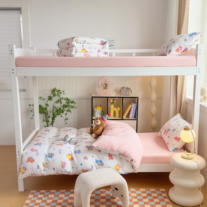 91家纺网 家纺一手货源 找家纺 港岛妹妹 2025新款云朵水洗工艺学生床宿舍上下铺三件套 音乐会