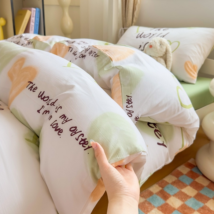 91家纺网 家纺一手货源 找家纺 港岛妹妹 2025新款云朵水洗工艺学生床宿舍上下铺三件套 遇见浪漫