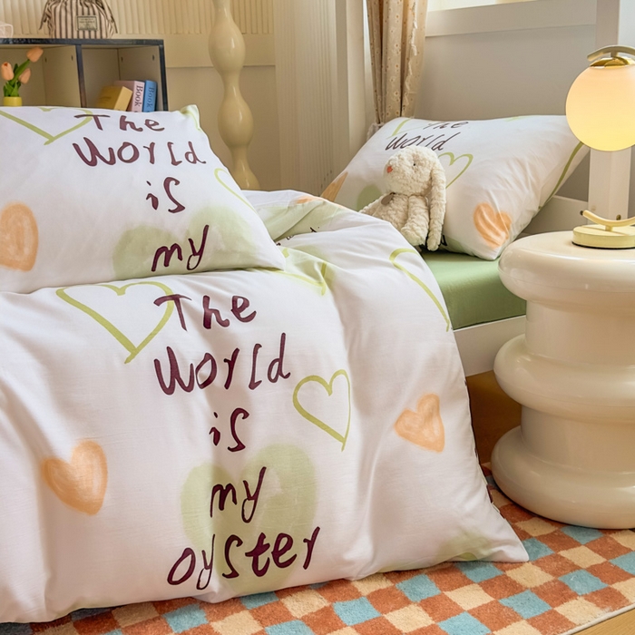 91家纺网 家纺一手货源 找家纺 港岛妹妹 2025新款云朵水洗工艺学生床宿舍上下铺三件套 遇见浪漫