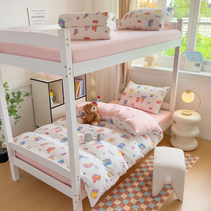 海岛哥哥 2025新款云朵水洗棉学生床宿舍上下铺三件套 音乐会