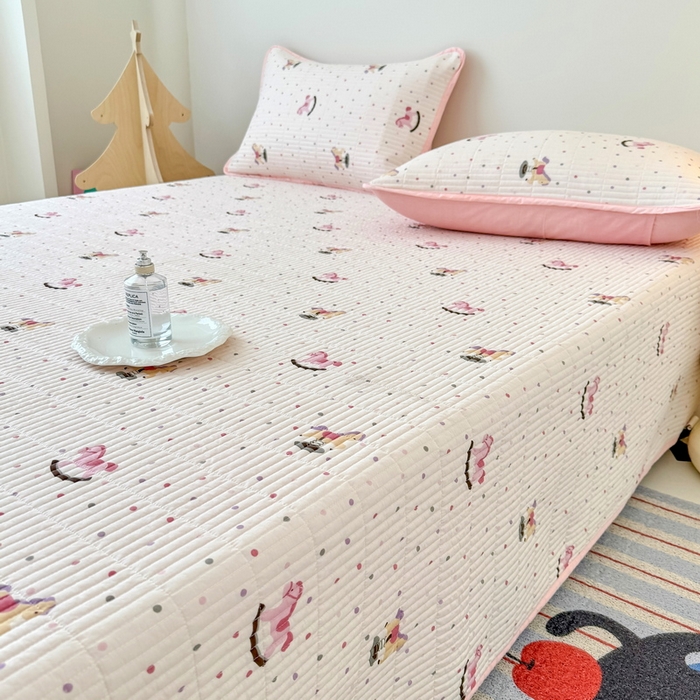 91家纺网 家纺一手货源 找家纺 （总）橙子家居 2025新款双面全棉纯棉砂洗夹棉床盖三件套