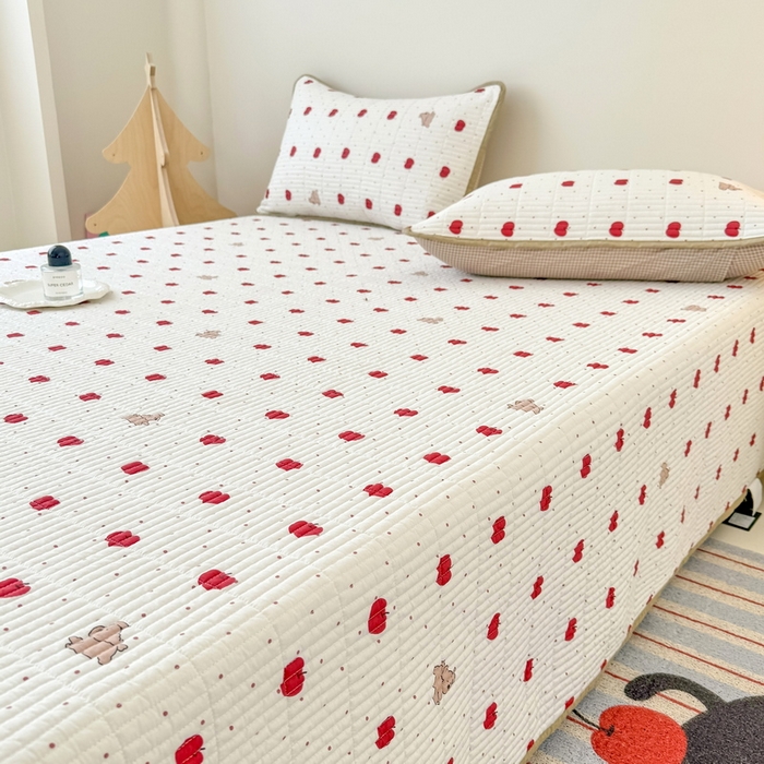 91家纺网 家纺一手货源 找家纺 （总）橙子家居 2025新款双面全棉纯棉砂洗夹棉床盖三件套