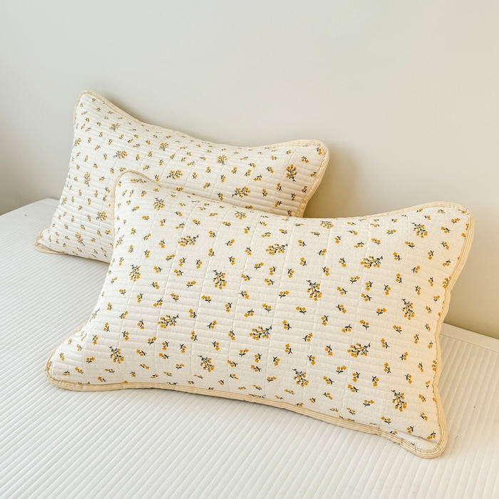 91家纺网 家纺一手货源 找家纺 橙子家居 2025新款双面全棉纯棉砂洗夹棉床盖三件套 薇恋时光