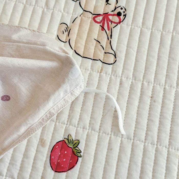 91家纺网 家纺一手货源 找家纺 橙子家居 2025新款双面纯棉夹层新疆棉花数码印花床盖四件套-第一批 兔兔熊