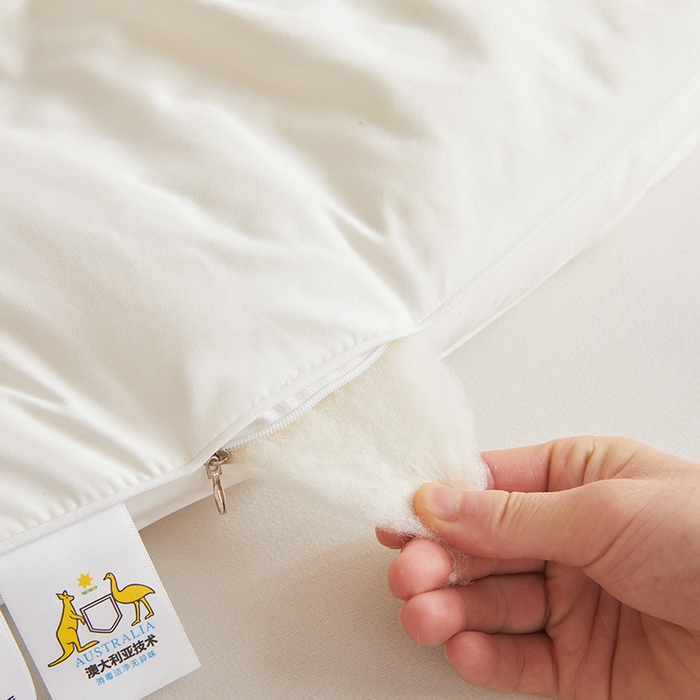 91家纺网 家纺一手货源 找家纺 帕芬鸟家纺 2025新款澳洲羊毛被被子被芯填充51%进口澳洲羊毛 糯米白