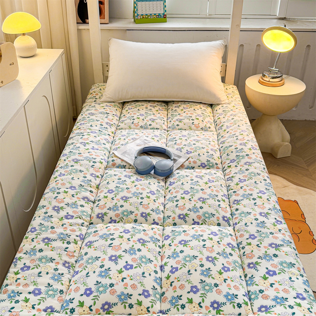 91家纺网 家纺一手货源 找家纺 （总）梵蒂莎 2025新款新疆棉花四季款秋冬两用床垫子褥子学生宿舍印花学生款棉花床褥垫（场景2）（含买家秀）