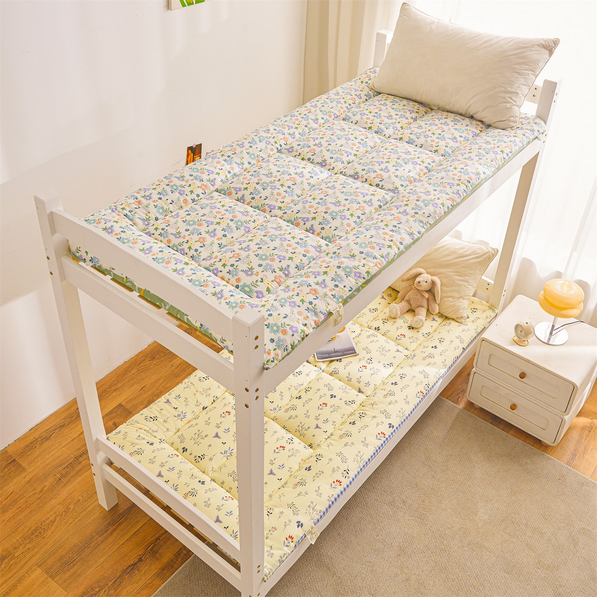 91家纺网 家纺一手货源 找家纺 （总）梵蒂莎 2025新款新疆棉花四季款秋冬两用床垫子褥子宿舍印花学生床垫床褥垫（场景1）（含买家秀）