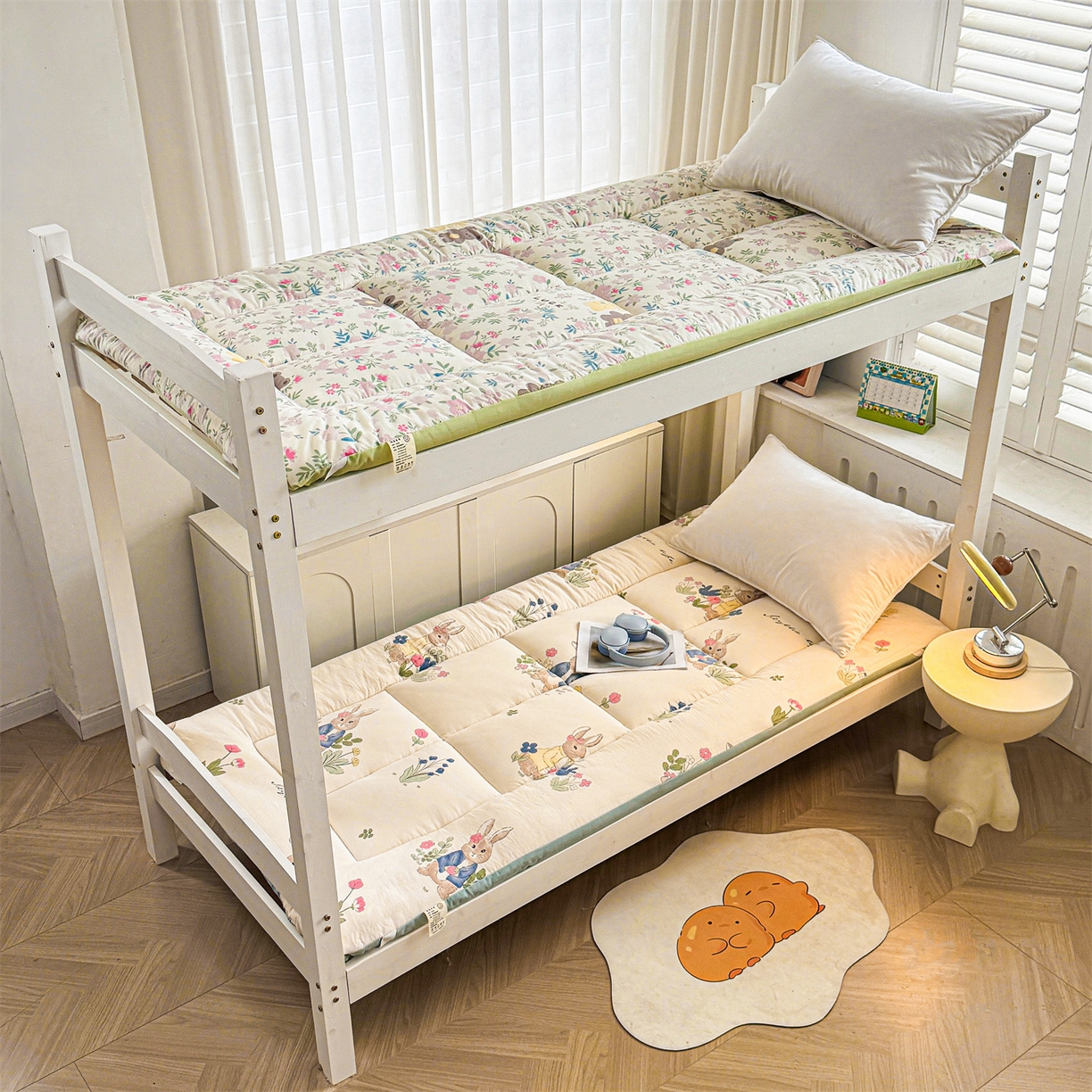 91家纺网 家纺一手货源 找家纺 （总）梵蒂莎 2025新款新疆棉花四季款秋冬两用床垫子褥子学生宿舍印花学生款棉花床褥垫（场景2）（含买家秀）