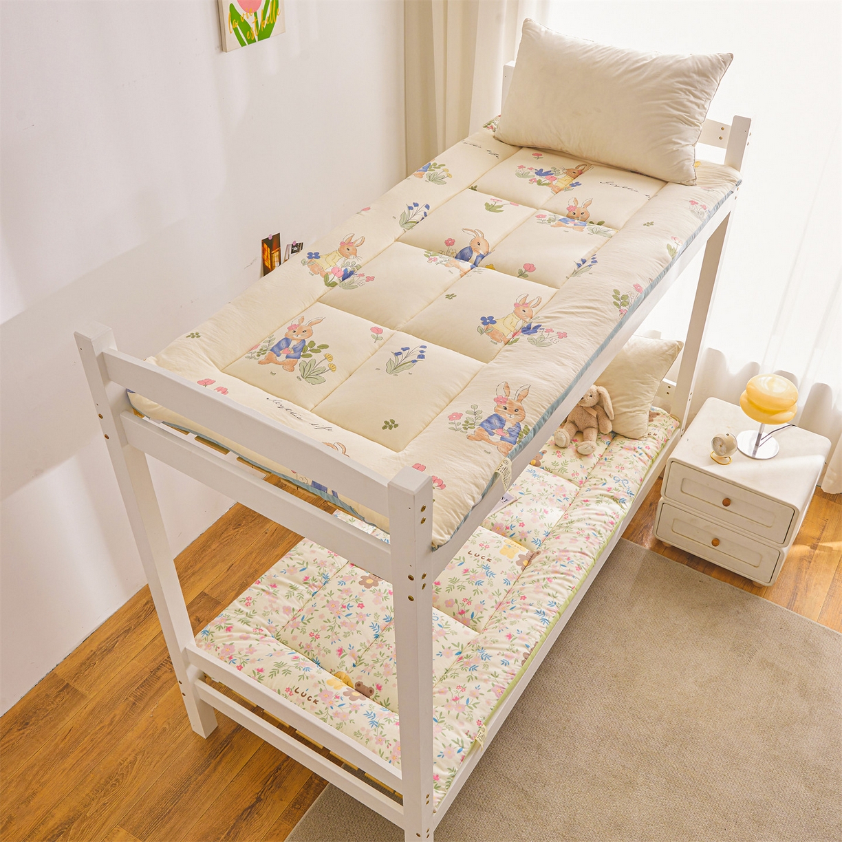 梵蒂莎 2025新款新疆棉花四季款秋冬两用床垫子褥子宿舍印花学生款棉花床褥垫（场景1）（含买家秀） 爱丽丝-床垫