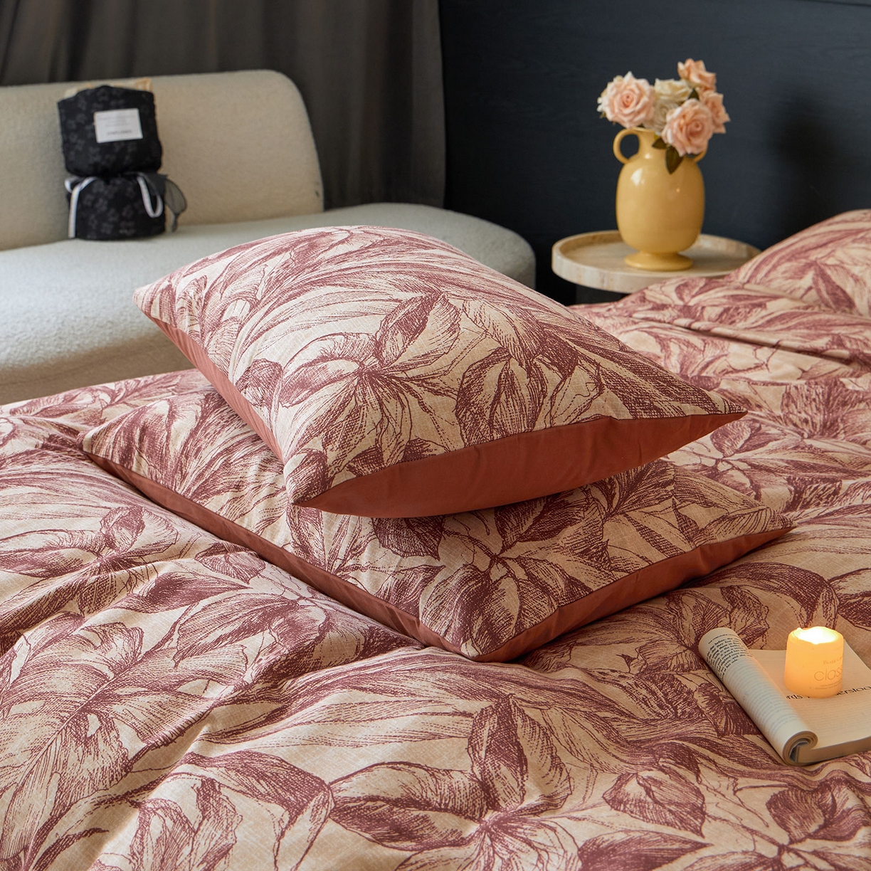 91家纺网 家纺一手货源 找家纺 （总）蓝邻家纺 2025新款全棉纯棉加厚磨毛法式复古风四件套