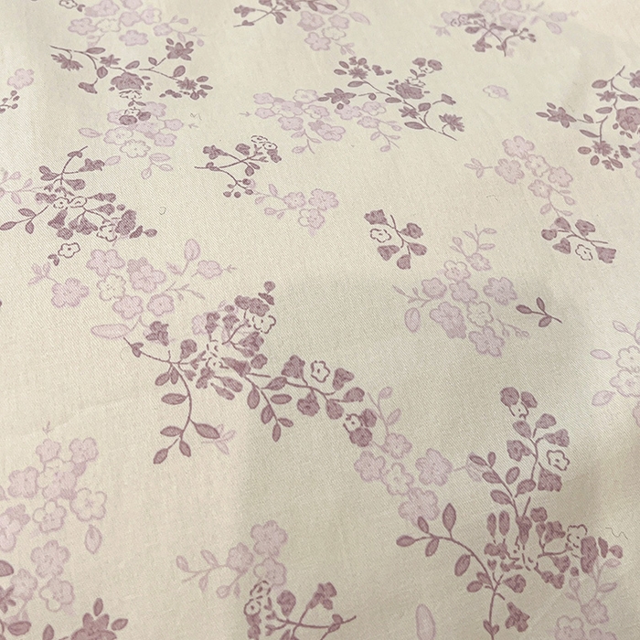 91家纺网 家纺一手货源 找家纺 橙子家居 2025新款小清新全棉纯棉花边款床单四件套 春风里-紫