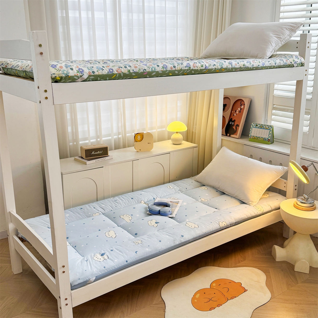 梵蒂莎 2025新款新疆棉花四季款秋冬两用床垫子褥子学生宿舍印花学生款棉花床褥垫（场景2）（含买家秀） 瞌睡小狗-床垫