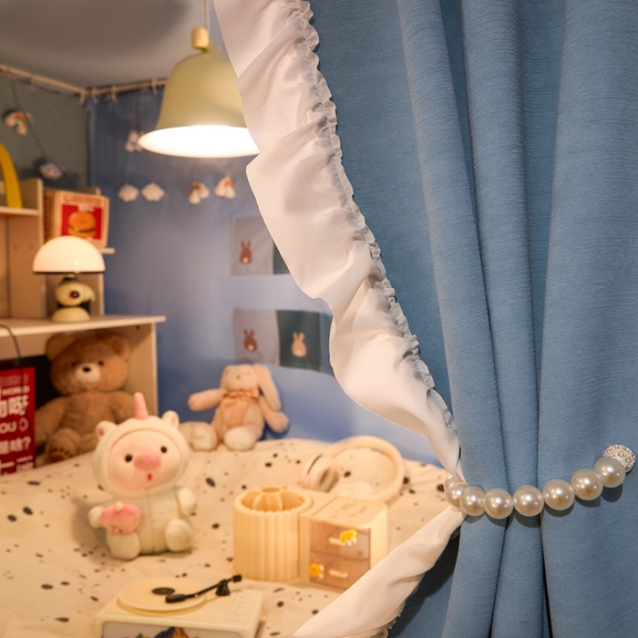 91家纺网 家纺一手货源 找家纺 卓尔居 2025新款学生遮光床帘高精密晨曦系列蚊帐 晨曦-天蓝