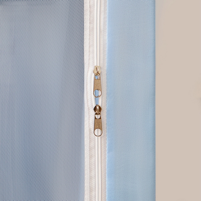 91家纺网 家纺一手货源 找家纺 卓尔居 2025新款学生遮光床帘高精密晨曦系列蚊帐 晨曦-天蓝