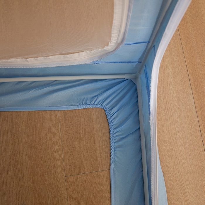 91家纺网 家纺一手货源 找家纺 卓尔居 2025新款学生遮光床帘高精密晨曦系列蚊帐 晨曦-天蓝