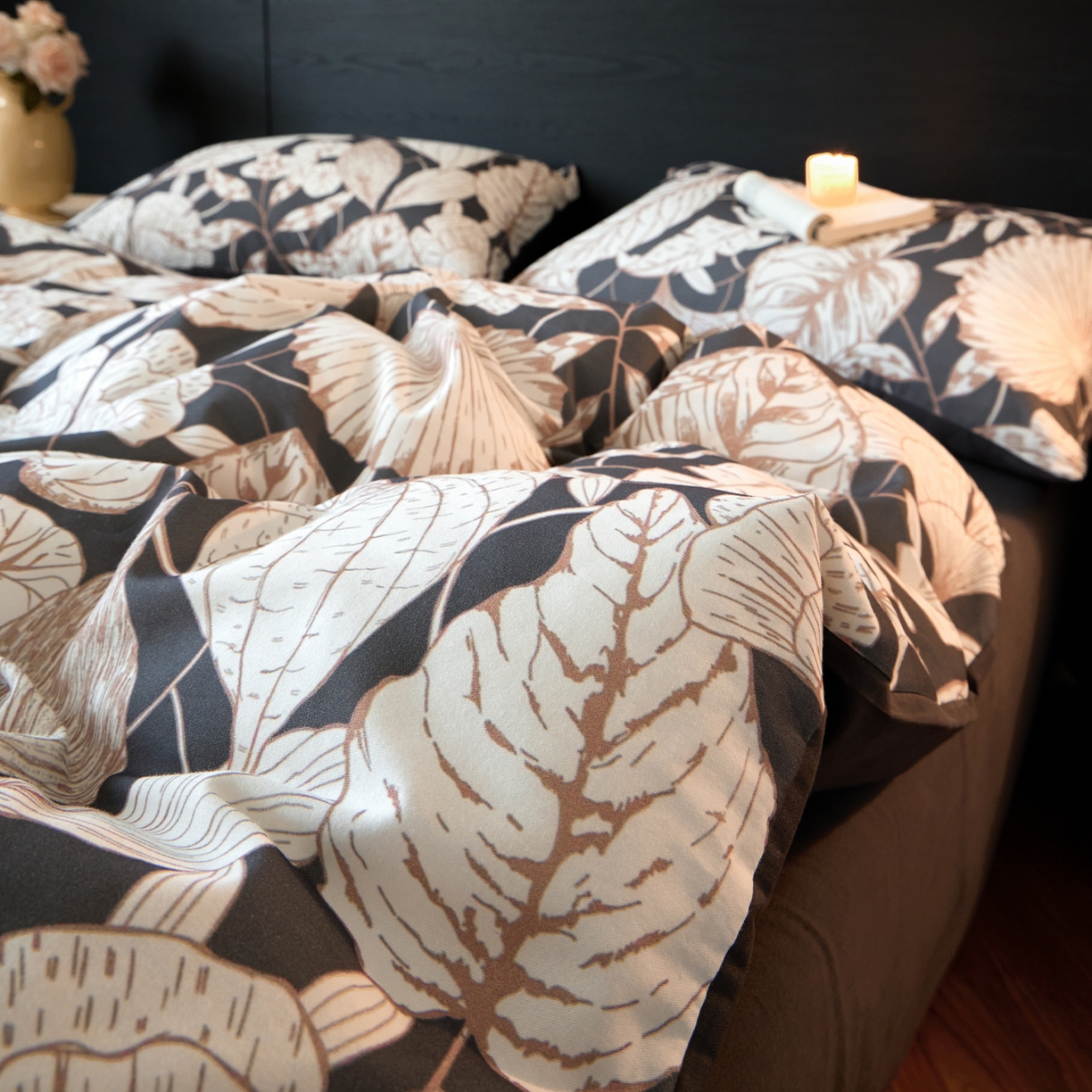 91家纺网 家纺一手货源 找家纺 蓝邻家纺 2025新款全棉纯棉加厚磨毛法式复古风四件套 蕉叶