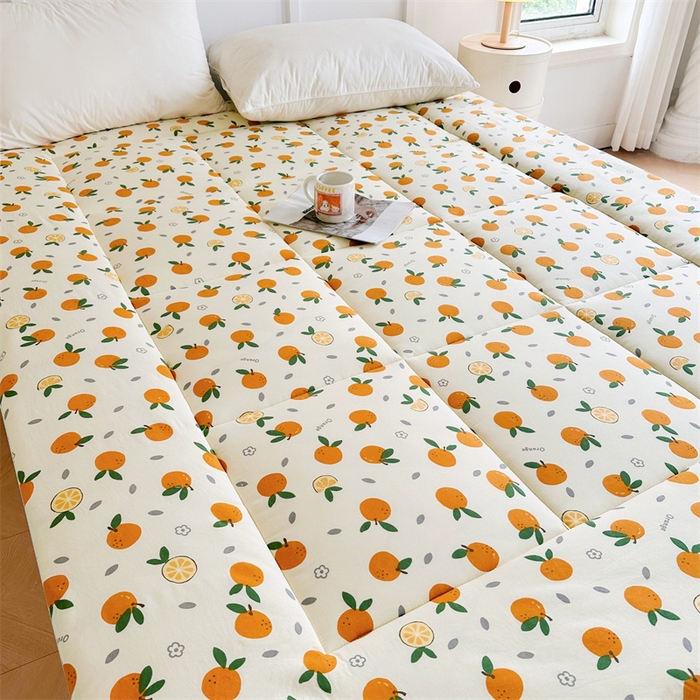 91家纺网 家纺一手货源 找家纺 梵蒂莎 2025新款新疆棉花四季款秋冬两用床垫子褥子学生宿舍印花学生款棉花床褥垫（场景2）（含买家秀） 橙意满满-床垫