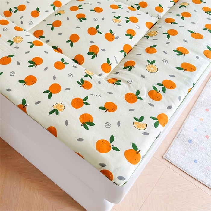 91家纺网 家纺一手货源 找家纺 梵蒂莎 2025新款新疆棉花四季款秋冬两用床垫子褥子学生宿舍印花学生款棉花床褥垫（场景2）（含买家秀） 橙意满满-床垫