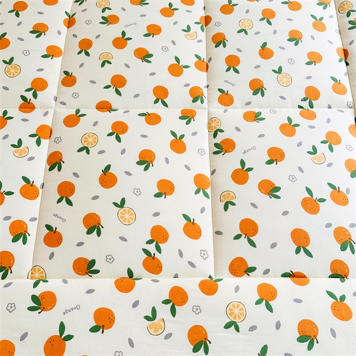 91家纺网 家纺一手货源 找家纺 梵蒂莎 2025新款新疆棉花四季款秋冬两用床垫子褥子学生宿舍印花学生款棉花床褥垫（场景2）（含买家秀） 橙意满满-床垫