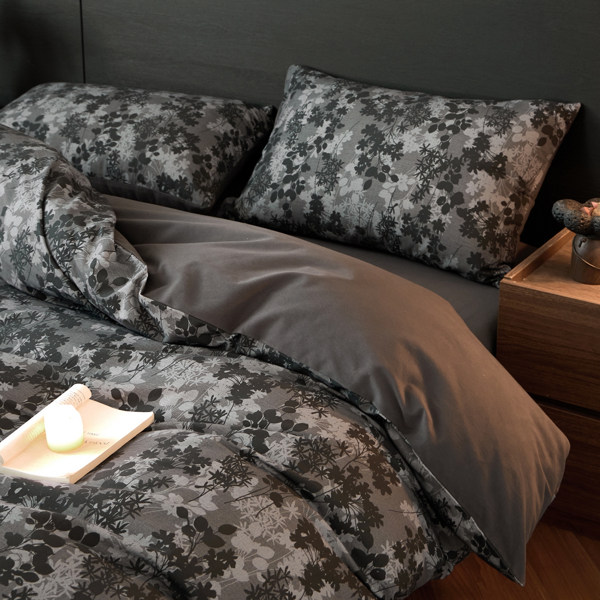 91家纺网 家纺一手货源 找家纺 蓝邻家纺 2025新款全棉纯棉加厚磨毛法式复古风四件套 漫枝-灰