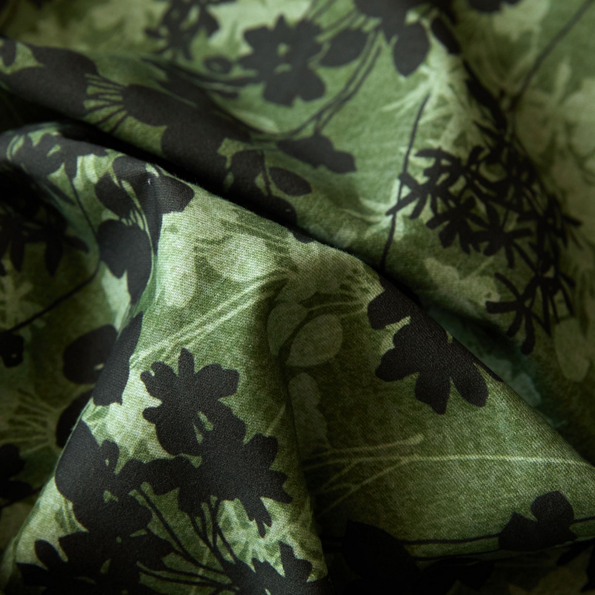 91家纺网 家纺一手货源 找家纺 蓝邻家纺 2025新款全棉纯棉加厚磨毛法式复古风四件套 漫枝-绿