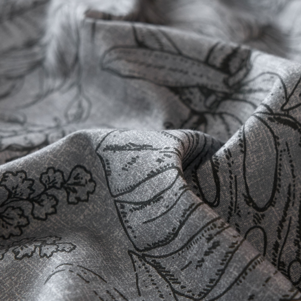 91家纺网 家纺一手货源 找家纺 蓝邻家纺 2025新款全棉纯棉加厚磨毛法式复古风四件套 叶语-蓝